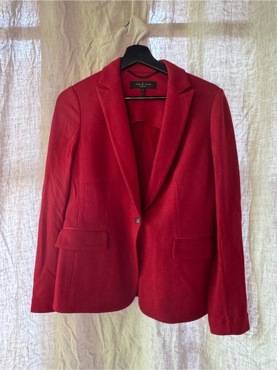 rag & bone Jackets & Blazers - rag & bone Red Single-Button Wool Blazer